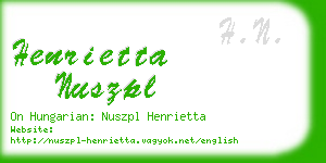 henrietta nuszpl business card